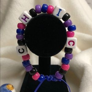 CHIC Block Letter,  Pony & Crystal Bead Bracelet